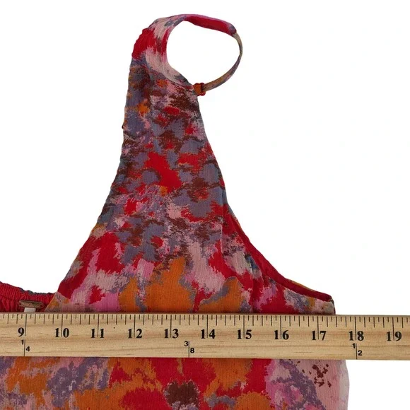 Free People Julianna Maxi Dress Red Cherry Floral Tiered Boho Summer Festival S - Picture 5 of 11